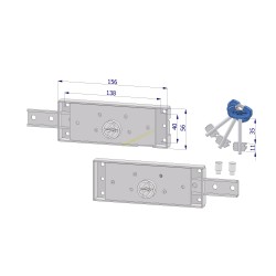 Coppia serrature laterali DX+SX DM per serranda/CH45 diritto/GC 8/3 chiavi 0CVB