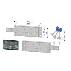 Coppia serrature laterali DX+SX DM per serranda/CH45 piegato/GC 8/3 chiavi 0CV3"SECURMAP11"