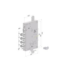 Serratura 160 triplice a cilindro 3 mandate SX+DX/cr/s.3/int.28 mm/aletta conf. singola