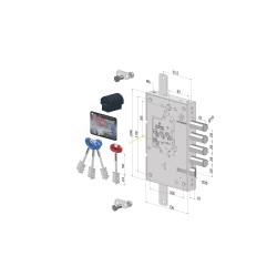 Serratura triplice 250 DX E.63 int.28 mm DIERRE/ATRA 6111 c/cuore SECURMAP 1+3 CHIAVI 0CC5 conf. singola