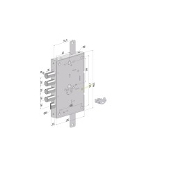 Serratura triplice a cilindro 3 mandate 260 DESTRA CR/S.6/int.28 mm/aletta conf. singola