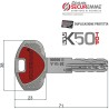 Sbozzo chiave REGISTRATO per cilindro EvoK50-1B-13  profilo ITALIA - CIFRATO CON SCHEDA