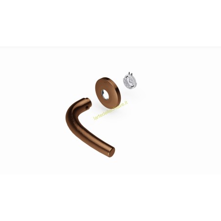 Kit 1/2 maniglia TIZIANA c/rosetta+molla alluminio anodizzato bronzo F4: 5000+4752+4091